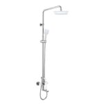 Mereo, Nástenná batéria Viana so sprchovou súpravou, výtokom, ručnou a tanierovou sprchou 220x220mm CBE60101SB