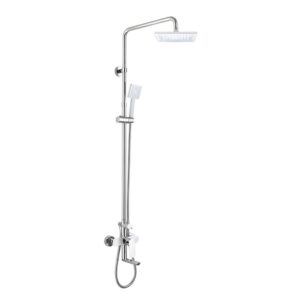 Mereo, Nástenná batéria Viana so sprchovou súpravou, výtokom, ručnou a tanierovou sprchou 220x220mm CBE60101SB