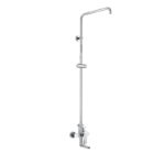 Mereo, Nástenná vaňová batéria Viana so sprch.  tyčou, hadicou, ručnou a tanierovou  sprchou slim 200x200mm CBE60101SD