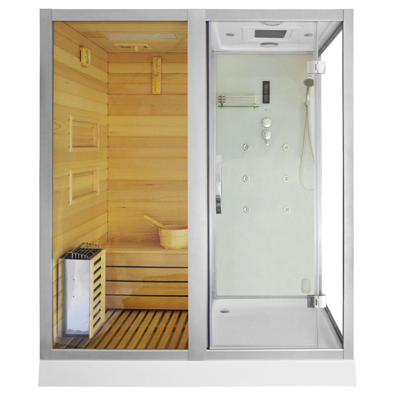 M-SPA - Ľavá suchá sauna s parou a sprchová kabína TRIO 180 x 110 x 223 cm 6 kW - Image 2