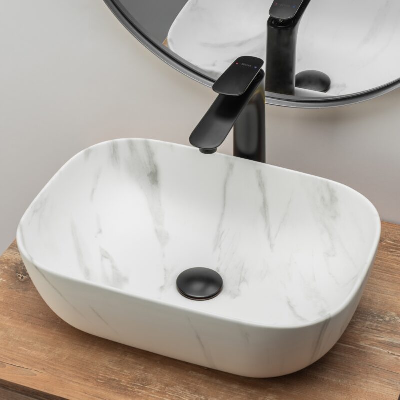 REA - Umývadlo na dosku BELINDA MARBLE mramorové matná - Image 2