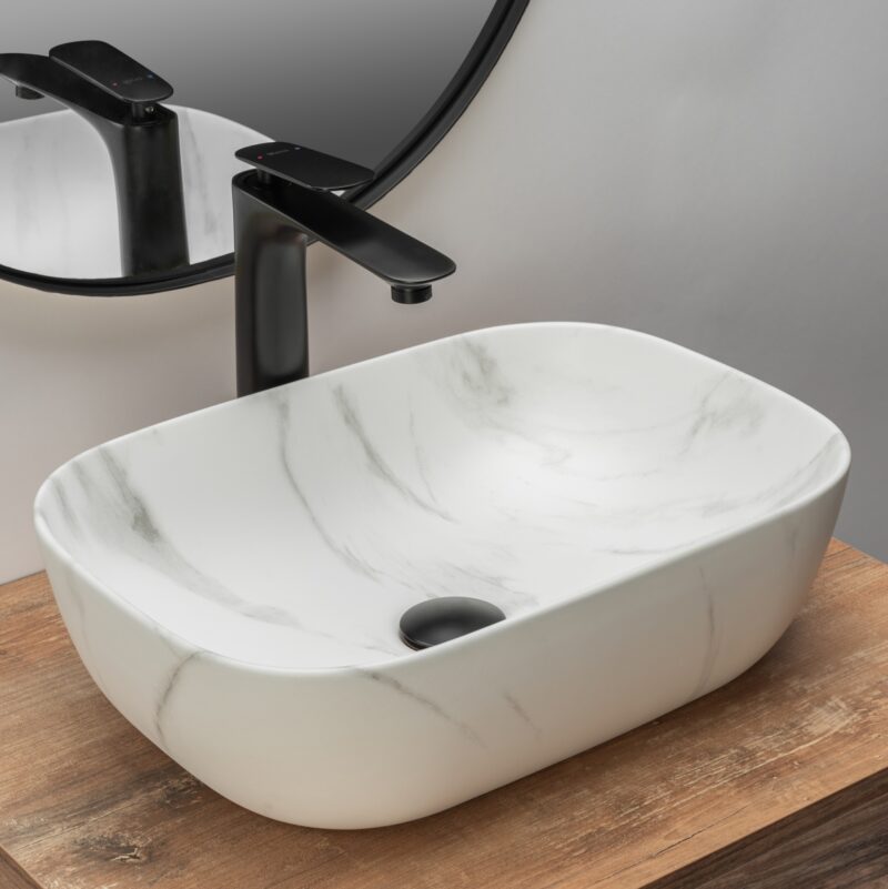 REA - Umývadlo na dosku BELINDA MARBLE mramorové matná - Image 3