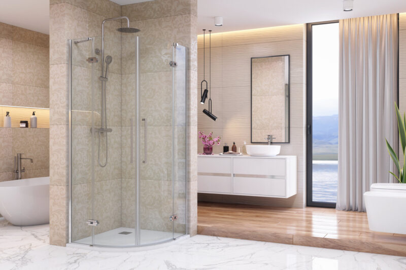Aquatek - VIP2000 S7 štvrťkruhový sprchový kút 90 x 90, číre sklo - Image 3