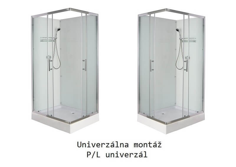 Sprchový box LIVIA WHITE, obdĺžnikový, 100 x 70, profil chróm, sklo transparent, zadné biele, vanička, bez striešky - Image 3