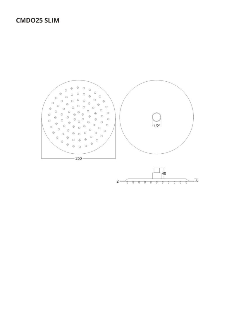 Corsan - Sprchová hlavica CMDO25BL SLIM, čierna okrúhla, 25 cm - Image 4