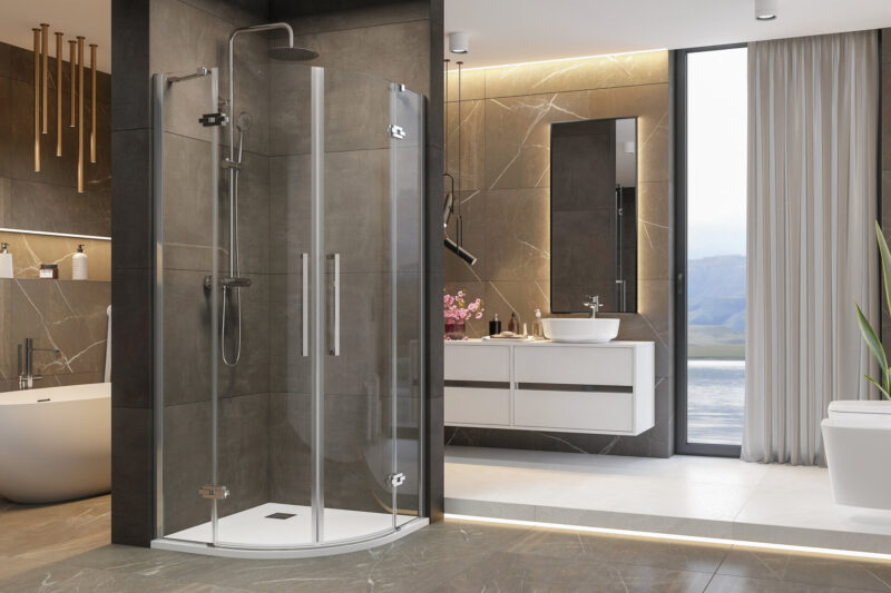 Aquatek - VIP2000 S7 štvrťkruhový sprchový kút 90 x 90, číre sklo - Image 4