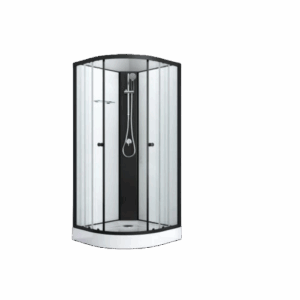 Sanotechnik - BALATON 2 black - sprchový box čtvrtkruh - 90 x 90 x 204 cm