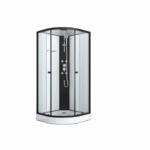 Sanotechnik - RELOAD černý - sprchový box čtvrtkruhový - 90 x 90 x 232 cm