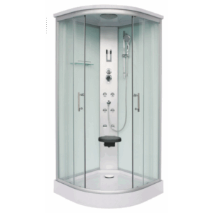 Sanotechnik - QuickLine Scala - sprchový box čtvrtkruh 90 x 90 x 215 cm - bílý