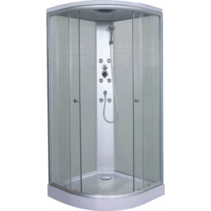 Sanotechnik - QuickLine Punto - Sprchový box čtvrtkruhový 90 x 90 x 215 cm - bílý