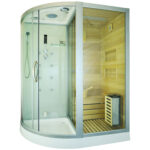 M-Spa - 751 - suchá parní sauna s funkcí hydromasáže bílá pravá 180 x 110 x 223 cm