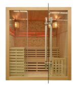 M-Spa - EA4K - Suchá sauna se saunovými kamny pro 4 osoby 180 x 160 x 201 cm s kamenným obkladem