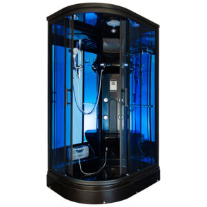 M-SPA - Sprchový box černý pravý s hydromasáží 02188 120 x 85 x 220 cm