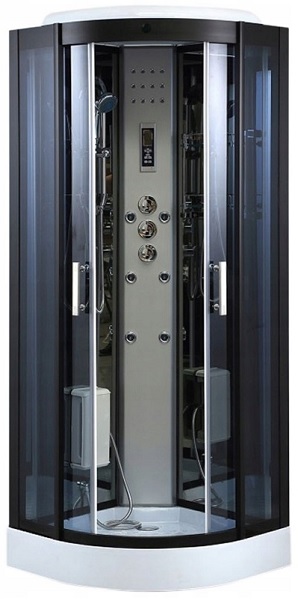 M-SPA - Hydromasážní sprchový box černý 513DB 110 x 110 x 215 cm