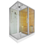 M-SPA - Suchá sauna s párou a sprchový box TRIO pravý 180 x 110 x 223 cm