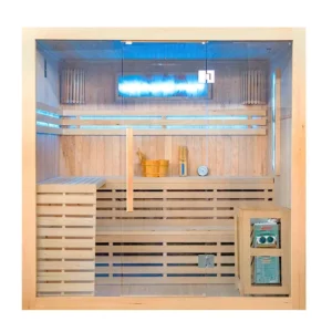 M-SPA - Suchá sauna s kamny se solnou stěnou s LED podsvícením 200 x 180 x 200 cm