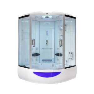 EXKLUZIVNÍ Parní sprcha s funkcí vířivky a parní sauny - 150 x 150 cm bílá
