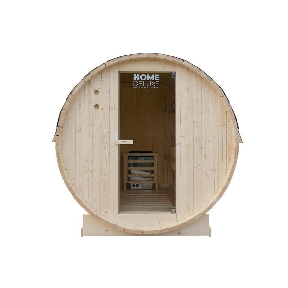 Vonkajšia sudová sauna LAHTI XL - 195 x 220 cm pre 4 osoby