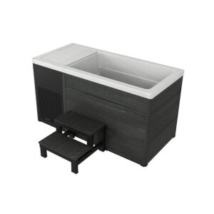 Venkovní vana se schůdky a termokrytem RIVER 178 x 84 cm antracitová