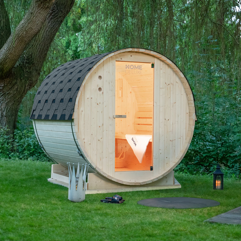 Vonkajšia sudová sauna LAHTI M - 195 x 120 cm pre 2 osoby – Obrázok 3