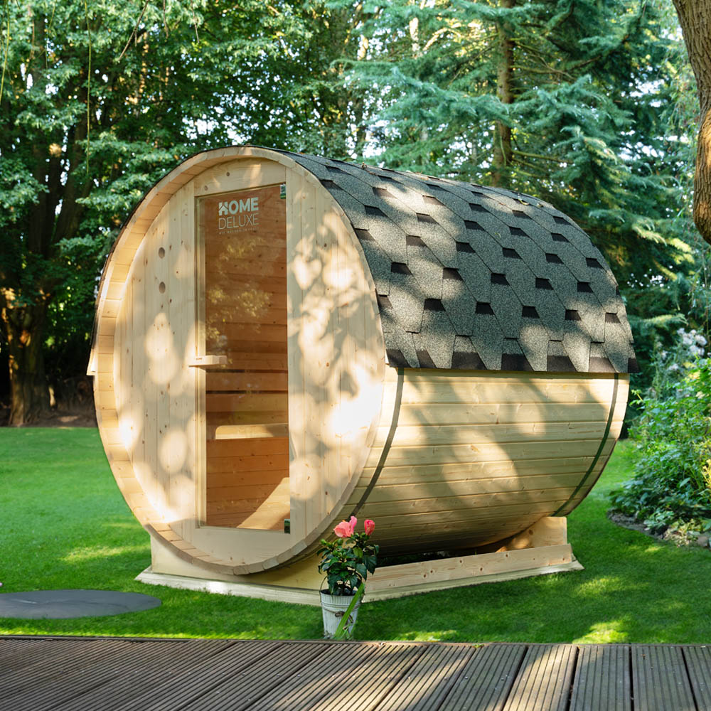 Vonkajšia sudová sauna LAHTI XL - 195 x 220 cm pre 4 osoby – Obrázok 4