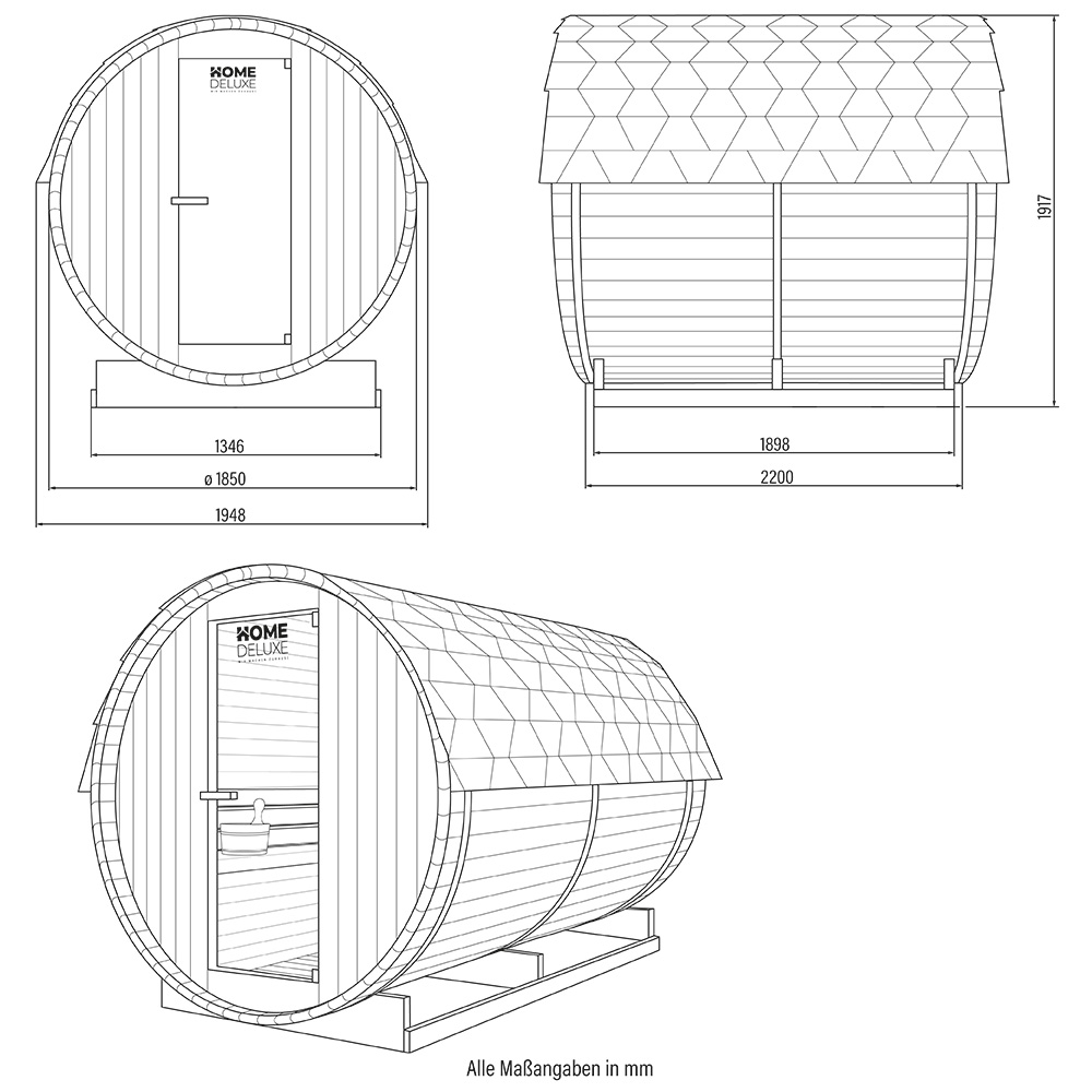 Vonkajšia sudová sauna LAHTI XL - 195 x 220 cm pre 4 osoby – Obrázok 7